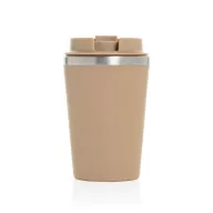   Cana de voiaj, Everestus, 2610E18482, 350 ml, 14.5xØ9 cm, Otel inoxidabil, Polipropilena, Bej Greige
