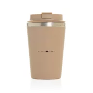   Cana de voiaj, Everestus, 2610E18482, 350 ml, 14.5xØ9 cm, Otel inoxidabil, Polipropilena, Bej Greige