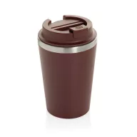   Cana de voiaj, Everestus, 2610E18483, 350 ml, 14.5xØ9 cm, Otel inoxidabil, Polipropilena, Rosu