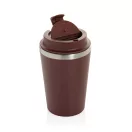 Cana de voiaj, Everestus, 2610E18483, 350 ml, 14.5xØ9 cm, Otel inoxidabil, Polipropilena, Rosu