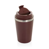   Cana de voiaj, Everestus, 2610E18483, 350 ml, 14.5xØ9 cm, Otel inoxidabil, Polipropilena, Rosu