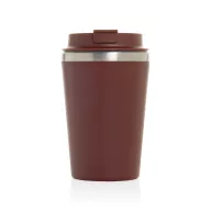   Cana de voiaj, Everestus, 2610E18483, 350 ml, 14.5xØ9 cm, Otel inoxidabil, Polipropilena, Rosu