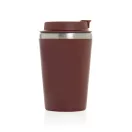 Cana de voiaj, Everestus, 2610E18483, 350 ml, 14.5xØ9 cm, Otel inoxidabil, Polipropilena, Rosu