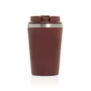 Cana de voiaj, Everestus, 2610E18483, 350 ml, 14.5xØ9 cm, Otel inoxidabil, Polipropilena, Rosu