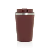   Cana de voiaj, Everestus, 2610E18483, 350 ml, 14.5xØ9 cm, Otel inoxidabil, Polipropilena, Rosu