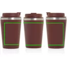 Cana de voiaj, Everestus, 2610E18483, 350 ml, 14.5xØ9 cm, Otel inoxidabil, Polipropilena, Rosu