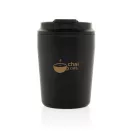Cana de voiaj, XD, 2610E18507, 220 ml, 12xØ8 cm, Polipropilena, Otel inoxidabil, Negru
