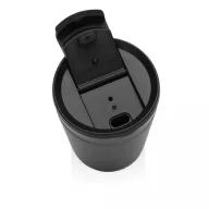   Cana de voiaj, Avira, 42FEB231143, 300 ml, 13.8xØ8.8 cm, Otel, Polipropilena, Negru