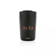   Cana de voiaj, Avira, 42FEB231143, 300 ml, 13.8xØ8.8 cm, Otel, Polipropilena, Negru