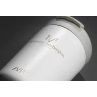   Cana de voiaj, Avira, 42FEB231148, 300 ml, 13.8xØ8.8 cm, Otel, Polipropilena, Alb