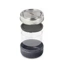 Caserola pranz 750 ml, 2502E14217, Black & Blum, 14 x 14 x 8 cm, Sticla, Argintiu