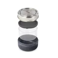   Caserola pranz 750 ml, 2502E14217, Black & Blum, 14 x 14 x 8 cm, Sticla, Argintiu
