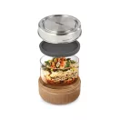 Caserola pranz, 750 ml, 2509E17016, Black & Blum, 14x14x8 cm, Sticla, Maro