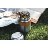   Recipient termoizolant pentru mancare cu lingura, 400 ml, 2509E17015, Black & Blum, 8.8x8.8x15.2 cm, Otel, Nylon, Portocaliu