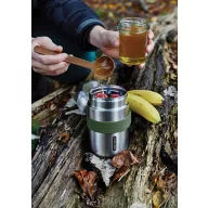   Recipient termoizolant pentru mancare cu lingura, 400 ml, 2509E17014, Black & Blum, 8.8x8.8x15.2 cm, Otel, Nylon, Portocaliu olive