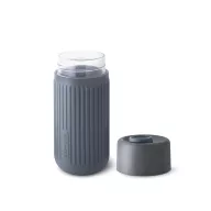   Cana de voiaj, 340 ml, Black & Blum, 2601E14719, 16.5xØ7.2 cm, Sticla, Silicon, Gri