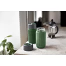 Cana de voiaj, 340 ml, Black & Blum, 2601E14720, 16.5xØ7.2 cm, Sticla, Silicon, Verde Olive