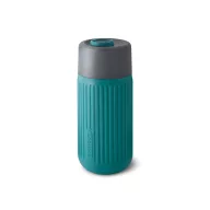  Cana de voiaj, 340 ml, Black & Blum, 2601E14721, 16.5xØ7.2 cm, Sticla, Silicon, Turcoaz