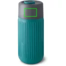 Cana de voiaj, 340 ml, Black & Blum, 2601E14721, 16.5xØ7.2 cm, Sticla, Silicon, Turcoaz