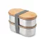 Caserola pentru alimente, 500 ml, Black & Blum, 2601E14725, 18.5x9.7x12 cm, Otel, Bambus, Gri