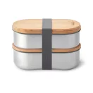 Caserola pentru alimente, 500 ml, Black & Blum, 2601E14725, 18.5x9.7x12 cm, Otel, Bambus, Gri