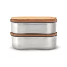 Caserola pentru alimente, 500 ml, Black & Blum, 2601E14725, 18.5x9.7x12 cm, Otel, Bambus, Gri