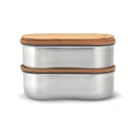   Caserola pentru alimente, 500 ml, Black & Blum, 2601E14725, 18.5x9.7x12 cm, Otel, Bambus, Gri