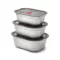 Set 3 caserole pranz, 2509E17022, Black & Blum, 20.6x15.4x10.9 cm, Otel, Polipropilena, Gri