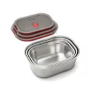 Set 3 caserole pranz, 2509E17022, Black & Blum, 20.6x15.4x10.9 cm, Otel, Polipropilena, Gri