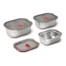 Set 3 caserole pranz, 2509E17022, Black & Blum, 20.6x15.4x10.9 cm, Otel, Polipropilena, Gri