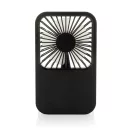Ventilator reincarcabil pentru birou, Everestus, 2601E14705, 17x10x2 cm, ABS, Negru