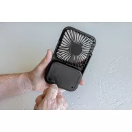   Ventilator reincarcabil pentru birou, Everestus, 2601E14705, 17x10x2 cm, ABS, Negru