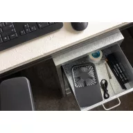   Ventilator reincarcabil pentru birou, Everestus, 2601E14705, 17x10x2 cm, ABS, Negru