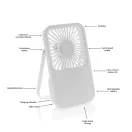 Ventilator reincarcabil pentru birou, Everestus, 2601E14706, 17x10x2 cm, ABS, Alb