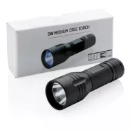 Lanterna medie 3W, Everestus, CE, aluminiu, negru
