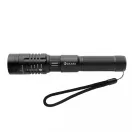 Lanterna usb reincarcabila, GearX, 22FEB1409, 19.5x8x3.4xØ 3.4 cm, Aluminiu, Negru