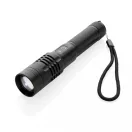 Lanterna usb reincarcabila, GearX, 22FEB1409, 19.5x8x3.4xØ 3.4 cm, Aluminiu, Negru