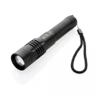   Lanterna usb reincarcabila, GearX, 22FEB1409, 19.5x8x3.4xØ 3.4 cm, Aluminiu, Negru