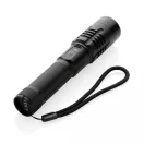 Lanterna usb reincarcabila, GearX, 22FEB1409, 19.5x8x3.4xØ 3.4 cm, Aluminiu, Negru