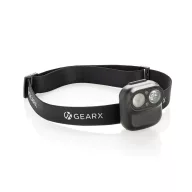   Lanterna de cap cu motion sensor, GearX, 2610E18561, 6.1x5.4x4.3 cm, ABS, Poliester, Negru