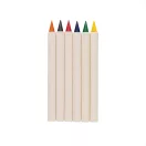Set 6 creioane, 2502E14409, Everestus, 9.5 x 5 x 0.7 cm, Hartie, Grafit, Alb