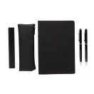 Set agenda, pix si liniar, Swiss Peak, 2610E18758, A5, Dictando, 15x21.5x2.5 cm, Hartie, Poliuretan, Negru