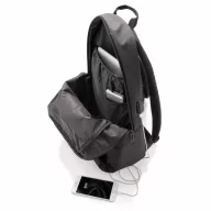   Rucsac Laptop 15 inch cu iesire mufa usb, Everestus, PR, poliester 600D, negru