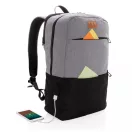 Rucsac laptop 15.6 inch, buzunar frontal, port usb, fara pvc, Everestus, 20IAN187, rpet, Gri