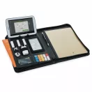 Mapa A4 cu fermoar, suport telefon/tableta, Everestus, EL, pu, carton, negru