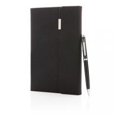   Set Agenda A5 si Pix, 160 pagini, Swiss Peak, 20IAN391, Poliuretan, Otel, Negru