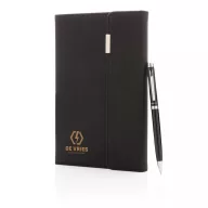   Set Agenda A5 si Pix, 160 pagini, Swiss Peak, 20IAN391, Poliuretan, Otel, Negru