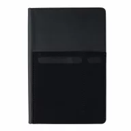   Agenda A5 cu buzunare pentru telefon si pix, Everestus, DE, pu, hartie, negru