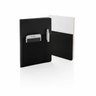   Agenda A5 cu buzunare pentru telefon si pix, Everestus, DE, pu, hartie, negru