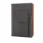 Agenda A5 cu buzunar frontal pentru telefon, 160 pagini, Everestus, PT, pu, hartie, negru